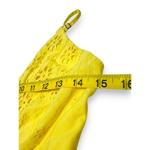 Japna Yellow Eyelet Embroidered Romper SIze Small - Picture 3 of 7